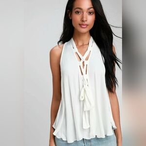 Free People Here with Me Lace Top In White Sz XS